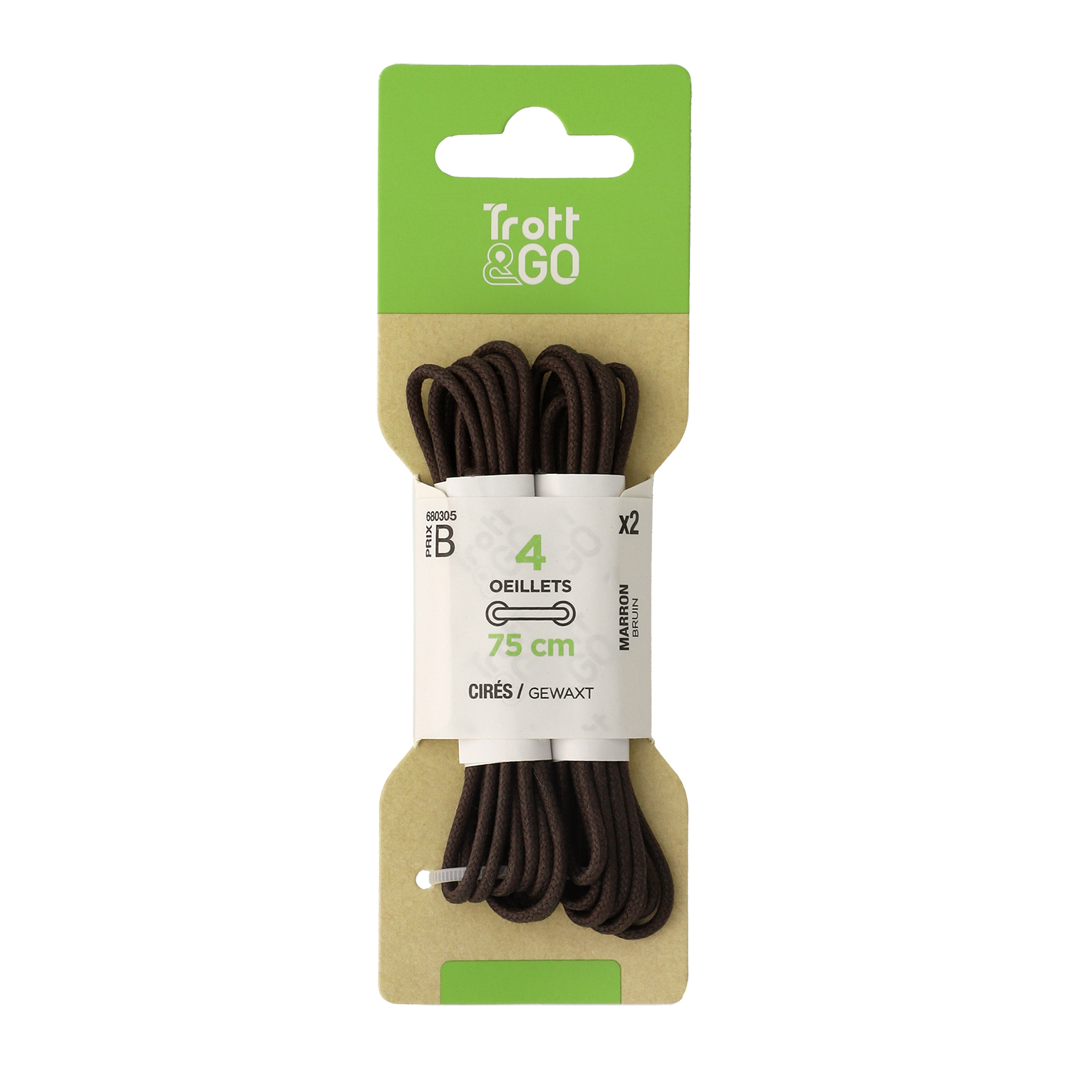 Lacet ciré marron